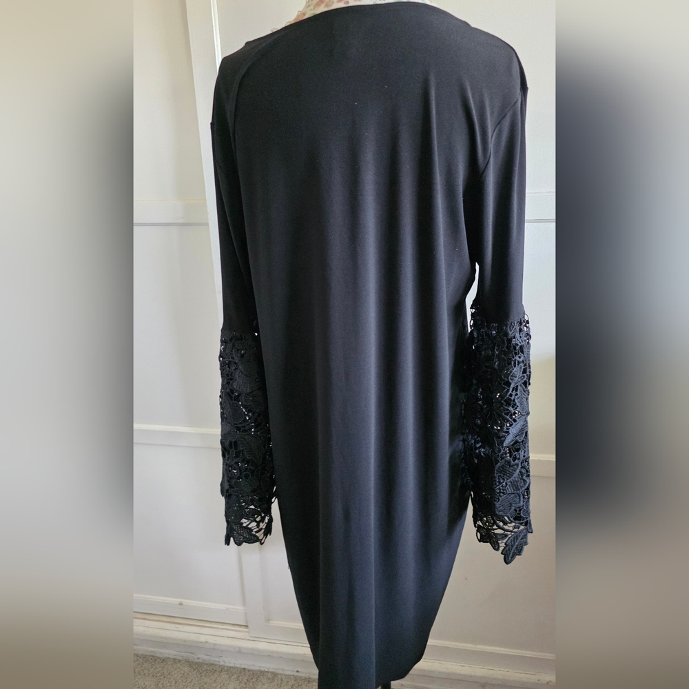Alfani Black Dress with Lace Sleeves SIZE 16w - Picture 5 of 6